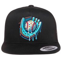Baseball Drip Design Ice Cream Sprinkles Baseball Player Flatbill Hat