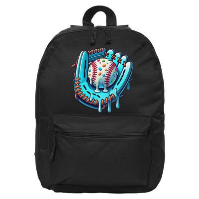 Baseball Drip Design Ice Cream Sprinkles Baseball Player 16 in Basic Backpack