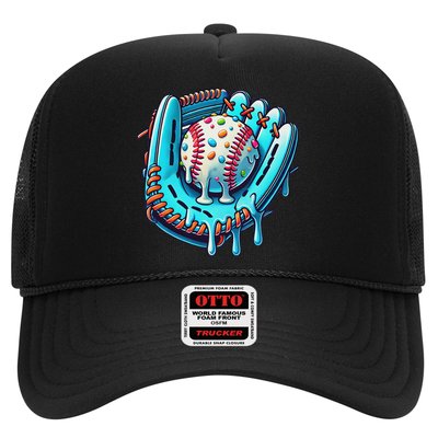 Baseball Drip Design Ice Cream Sprinkles Baseball Player Trucker Hat