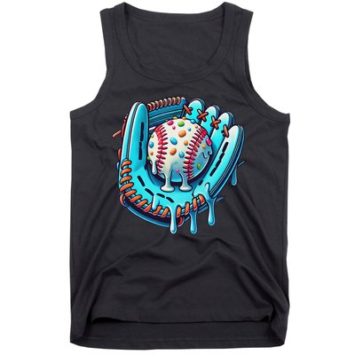 Baseball Drip Design Ice Cream Sprinkles Baseball Player Tank Top