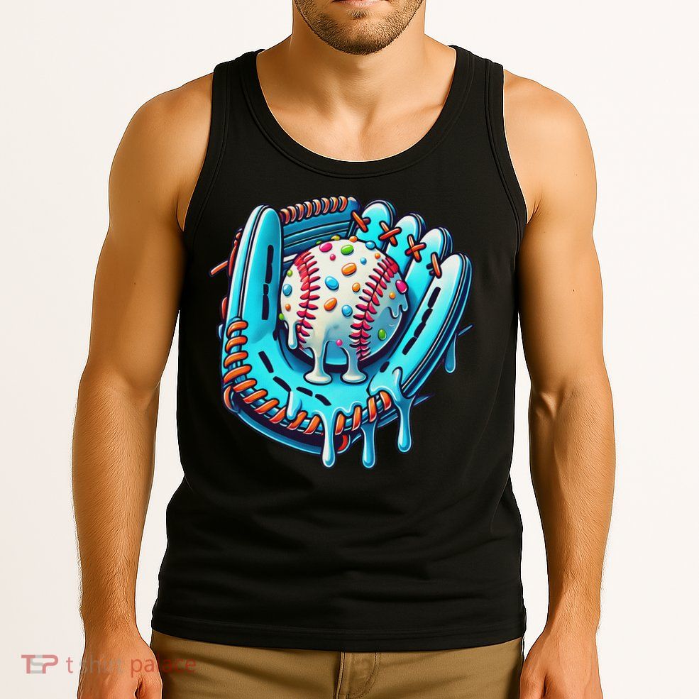 Baseball Drip Design Ice Cream Sprinkles Baseball Player Tank Top