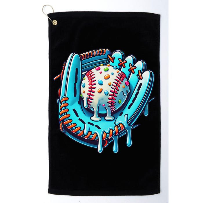 Baseball Drip Design Ice Cream Sprinkles Baseball Player Golf Towel