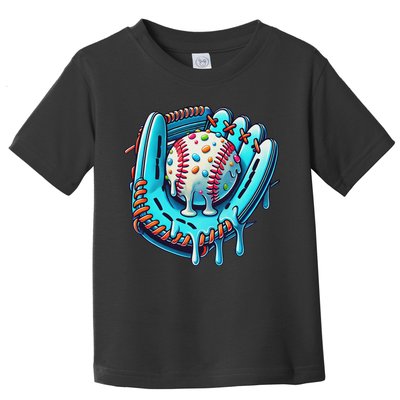Baseball Drip Design Ice Cream Sprinkles Baseball Player Toddler T-Shirt