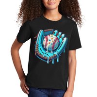 Baseball Drip Design Ice Cream Sprinkles Baseball Player Kids T-Shirt