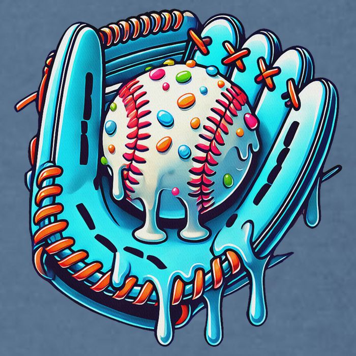 Baseball Drip Design Ice Cream Sprinkles Baseball Player Garment-Dyed Sweatshirt