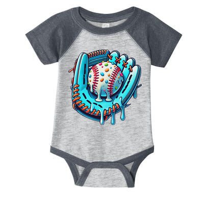Baseball Drip Design Ice Cream Sprinkles Baseball Player Infant Baby Jersey Bodysuit