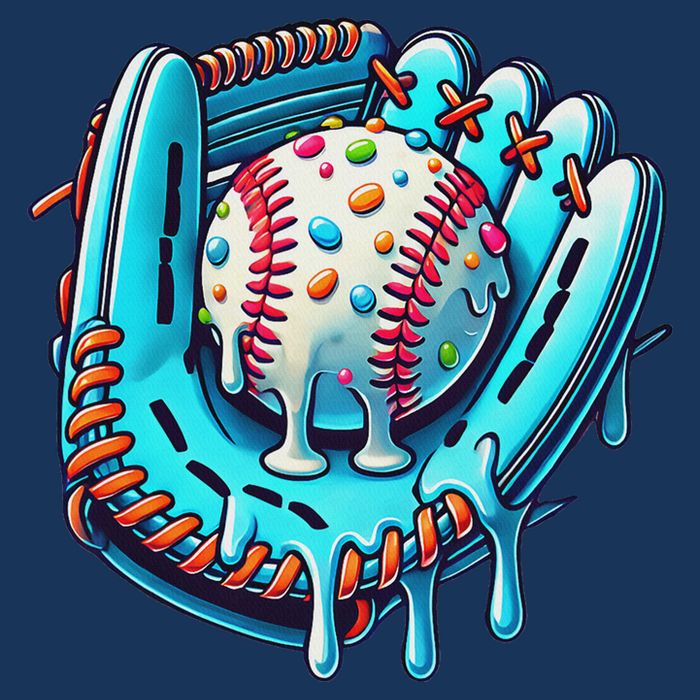 Baseball Drip Design Ice Cream Sprinkles Baseball Player Infant Baby Jersey Bodysuit