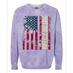 Best Dog Dad Ever Gift American Flag FatherS Day Gift Colorblast Crewneck Sweatshirt