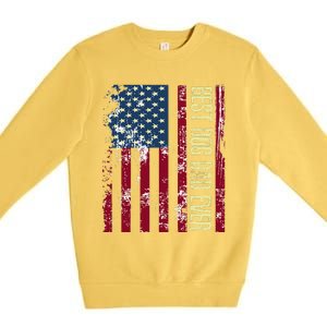 Best Dog Dad Ever Gift American Flag FatherS Day Gift Premium Crewneck Sweatshirt