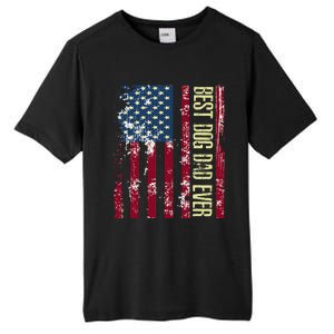 Best Dog Dad Ever Gift American Flag FatherS Day Gift Tall Fusion ChromaSoft Performance T-Shirt