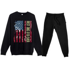 Best Dog Dad Ever Gift American Flag FatherS Day Gift Premium Crewneck Sweatsuit Set