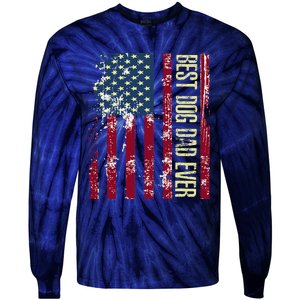 Best Dog Dad Ever Gift American Flag FatherS Day Gift Tie-Dye Long Sleeve Shirt