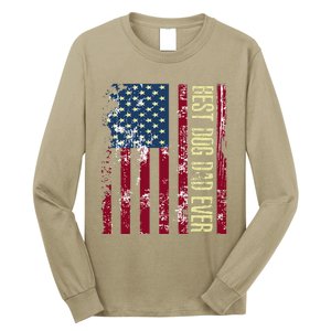 Best Dog Dad Ever Gift American Flag FatherS Day Gift Long Sleeve Shirt