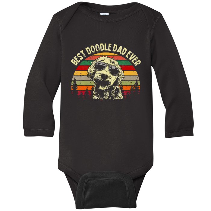 Best Doodle Dad Ever Goldendoodle Dad Baby Long Sleeve Bodysuit