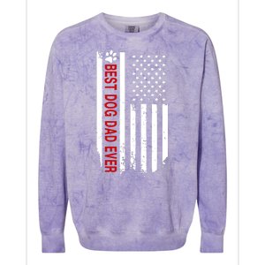 Best Dog Dad Ever American Flag Gift For Best Father Day Gifts Colorblast Crewneck Sweatshirt