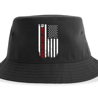 Best Dog Dad Ever American Flag Gift For Best Father Day Gifts Sustainable Bucket Hat