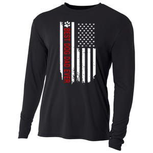 Best Dog Dad Ever American Flag Gift For Best Father Day Gifts Cooling Performance Long Sleeve Crew