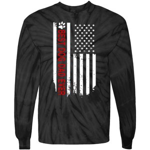 Best Dog Dad Ever American Flag Gift For Best Father Day Gifts Tie-Dye Long Sleeve Shirt