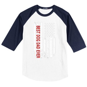 Best Dog Dad Ever American Flag Gift For Best Father Day Gifts Baseball Sleeve Shirt