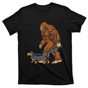 Bigfoot Dachshund Dog Walk Funny Sasquatch Lovers T-Shirt