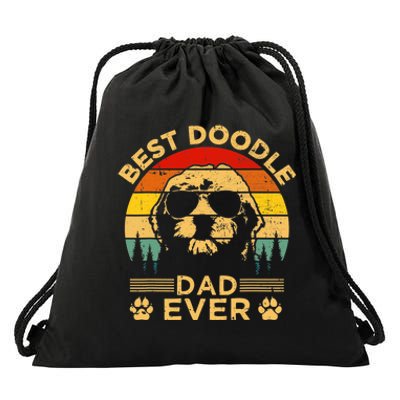 Best Doodle Dad Ever Fathers Day Funny Goldendoodle Dog Gift Drawstring Bag