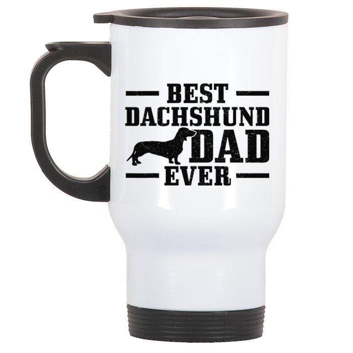 Best Dachshund Dad Ever Wiener Dog Owner Vintage Dachshund Stainless Steel Travel Mug