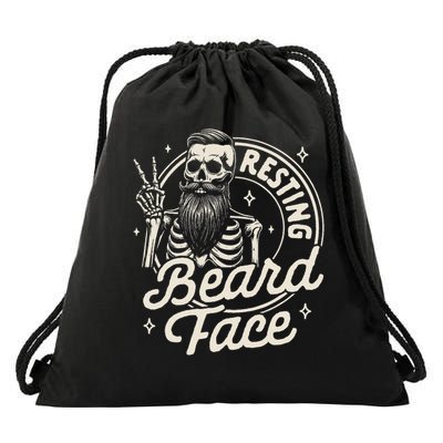 Bearded Dad Daddy Papa Father’s Day Resting Beard Face Drawstring Bag