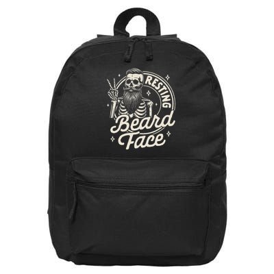 Bearded Dad Daddy Papa Father’s Day Resting Beard Face 16 in Basic Backpack