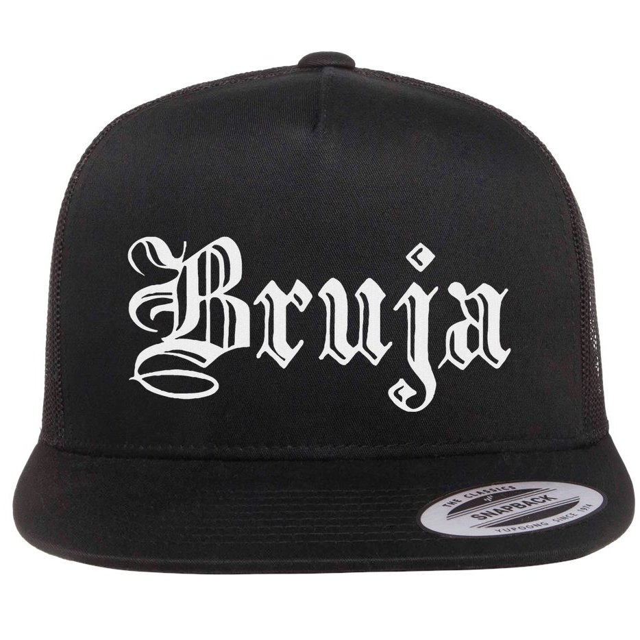 Bruja Dia De Muertos Mexican Flat Bill Trucker Hat