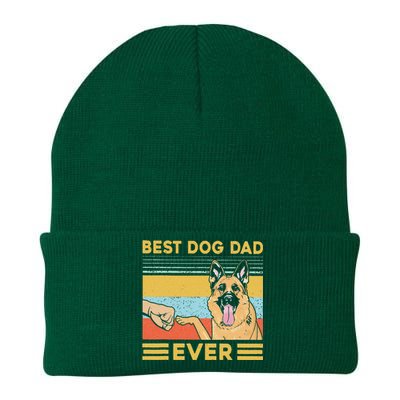 Best Dog Dad Ever German Shepherd Retro Vintage Knit Cap Winter Beanie