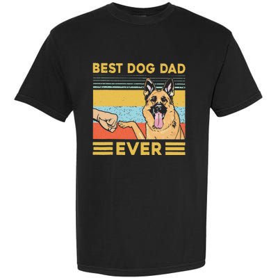 Best Dog Dad Ever German Shepherd Retro Vintage Garment-Dyed Heavyweight T-Shirt