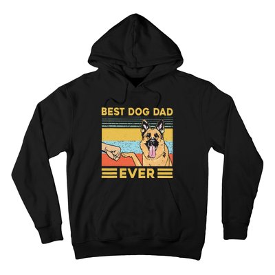 Best Dog Dad Ever German Shepherd Retro Vintage Hoodie