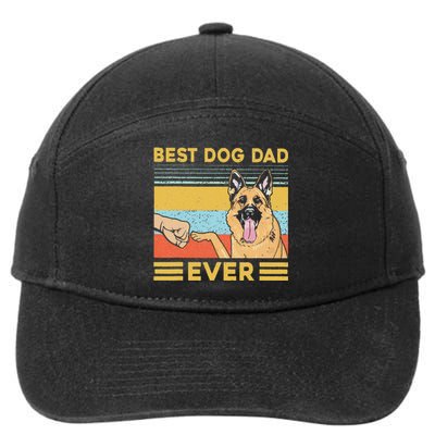 Best Dog Dad Ever German Shepherd Retro Vintage 7-Panel Snapback Hat