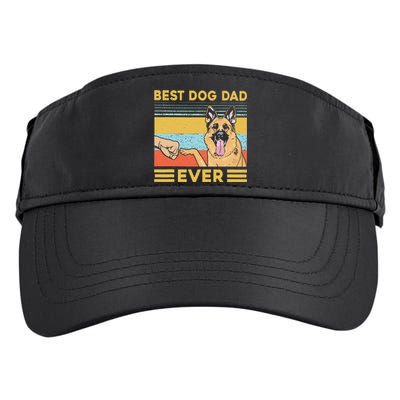 Best Dog Dad Ever German Shepherd Retro Vintage Adult Drive Performance Visor