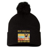 Best Dog Dad Ever German Shepherd Retro Vintage Pom Pom 12in Knit Beanie