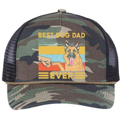 Best Dog Dad Ever German Shepherd Retro Vintage Retro Rope Trucker Hat Cap