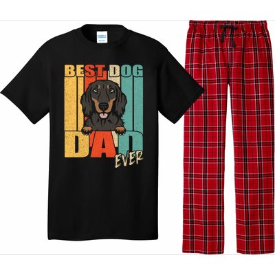 Best Dog Dad Ever Black And Tan Longhaired Dachshund Lover Meaningful Gift Pajama Set