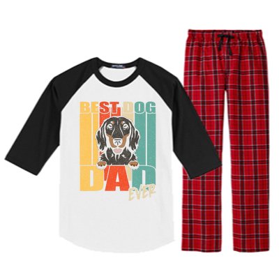 Best Dog Dad Ever Black And Tan Longhaired Dachshund Lover Meaningful Gift Raglan Sleeve Pajama Set