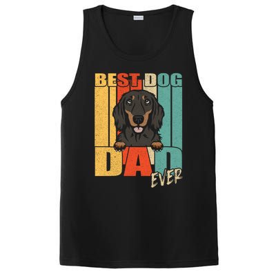 Best Dog Dad Ever Black And Tan Longhaired Dachshund Lover Meaningful Gift PosiCharge Competitor Tank