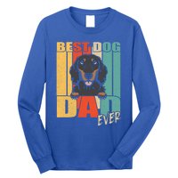 Best Dog Dad Ever Black And Tan Longhaired Dachshund Lover Meaningful Gift Long Sleeve Shirt