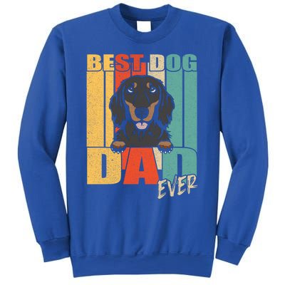 Best Dog Dad Ever Black And Tan Longhaired Dachshund Lover Meaningful Gift Sweatshirt