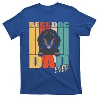 Best Dog Dad Ever Black And Tan Longhaired Dachshund Lover Meaningful Gift T-Shirt