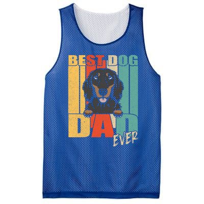 Best Dog Dad Ever Black And Tan Longhaired Dachshund Lover Meaningful Gift Mesh Reversible Basketball Jersey Tank