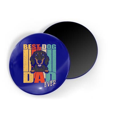Best Dog Dad Ever Black And Tan Longhaired Dachshund Lover Meaningful Gift Magnet