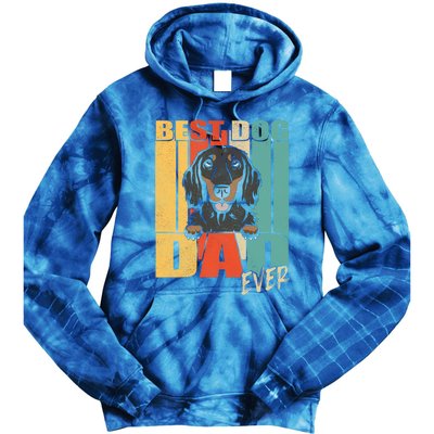 Best Dog Dad Ever Black And Tan Longhaired Dachshund Lover Meaningful Gift Tie Dye Hoodie