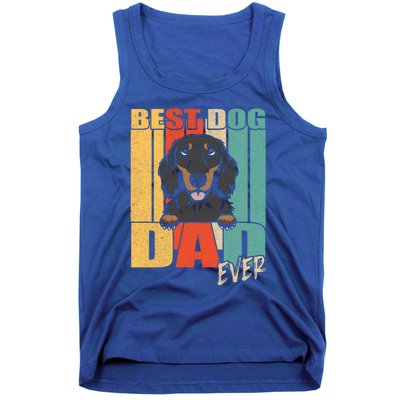 Best Dog Dad Ever Black And Tan Longhaired Dachshund Lover Meaningful Gift Tank Top