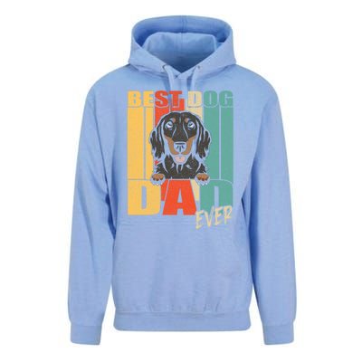 Best Dog Dad Ever Black And Tan Longhaired Dachshund Lover Meaningful Gift Unisex Surf Hoodie