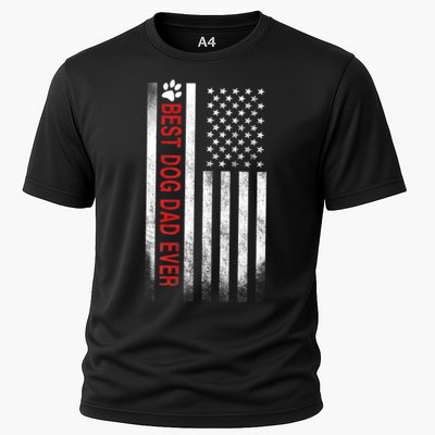 Best Dog Dad Ever American Flag Performance Shirt
