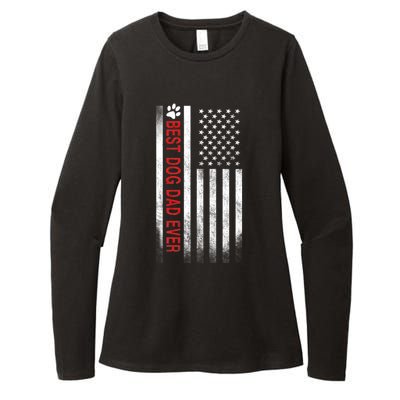 Best Dog Dad Ever American Flag Womens CVC Long Sleeve Shirt