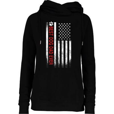 Best Dog Dad Ever American Flag Womens Funnel Neck Pullover Hood